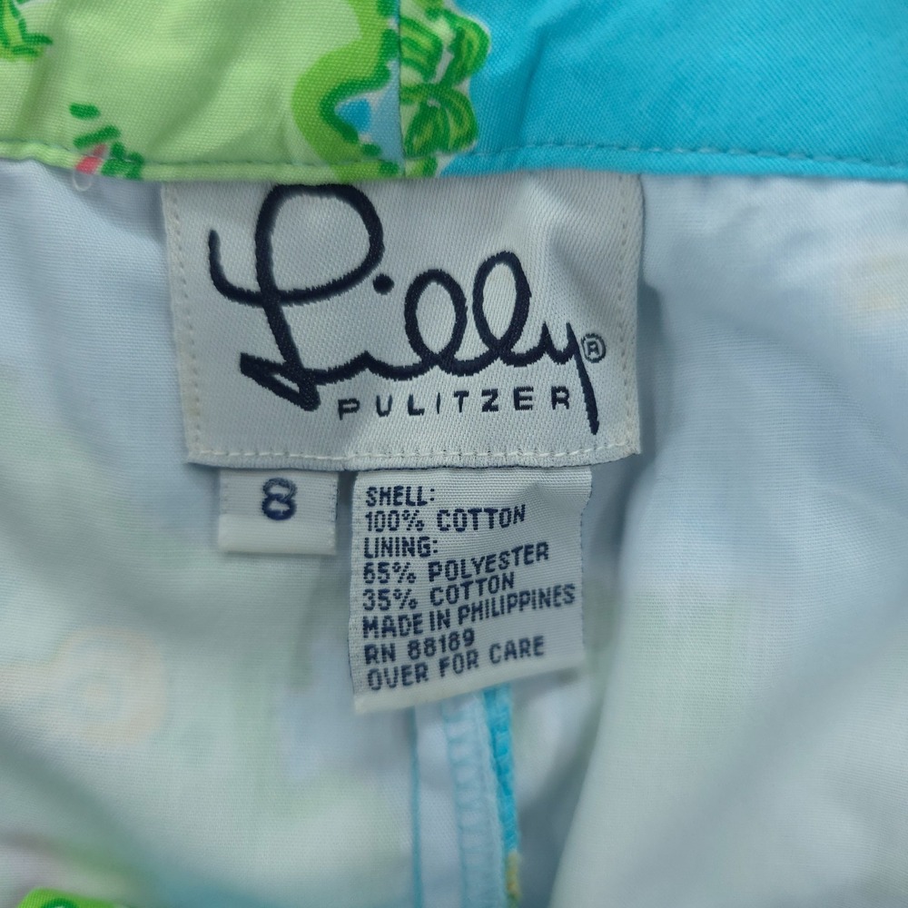 Lilly Pulitzer Pants Women 8 Havana Blue Private Island Capri Crop‎ NWT - Picture 3 of 10